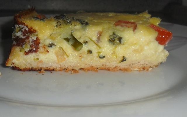 Torta de queijo e brócolis