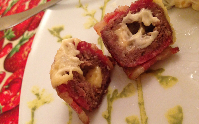 Mini medalhão recheado