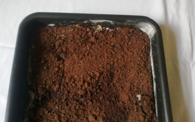 Bolo prestígio de farofa de açúcar