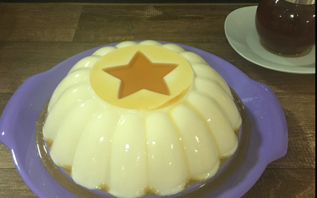 Flan de baunilha com calda