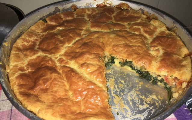 Torta de espinafre de liquidificador