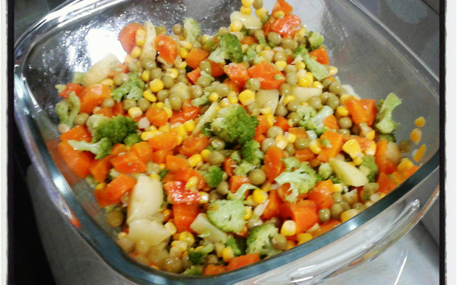 Salada de legumes cozidos