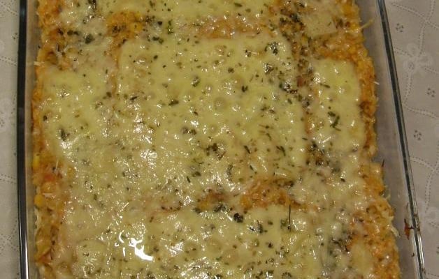 Risoto de palmito e frango gratinado (Risoto Misto)