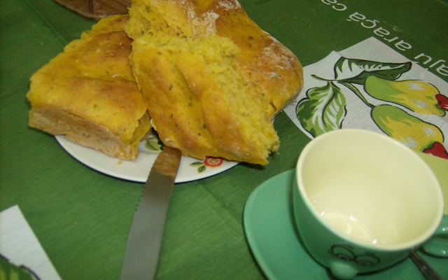 Pão de abóbora Cabotiã (abóbora  japonesa)