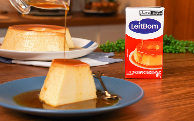 Pudim de leite condensado cremoso com LeitBom