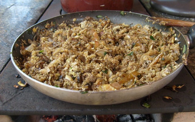 Refogado de umbigo de bananeira