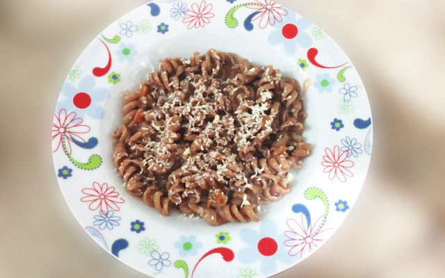 Macarrão integral ao licor de café e pimenta
