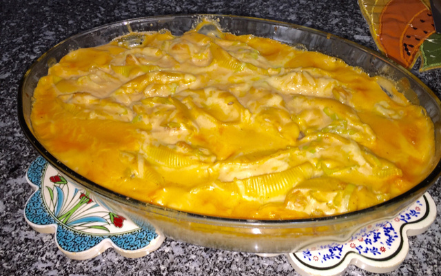 Conchiglioni recheado de camarão