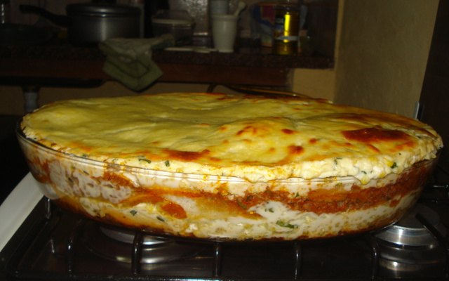 Lasanha de pão sírio