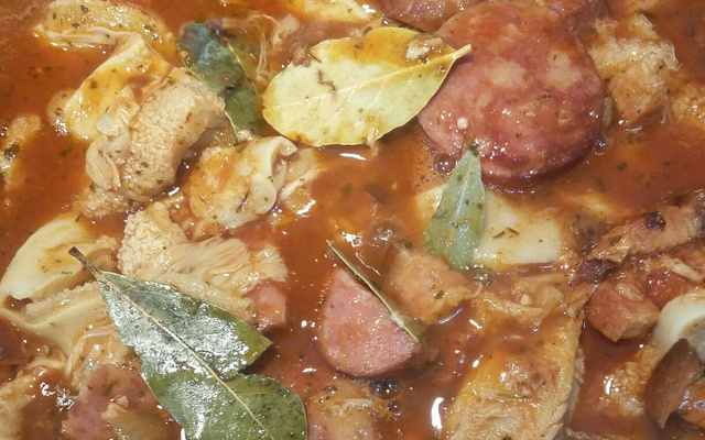 Bucho com batata e paio da Silvia