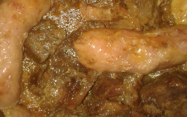 Costela com linguiça na panela de pressão