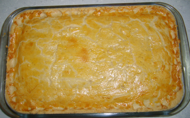 Empadão de queijo e presunto