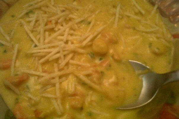 Creme de camarão à moda Thiago