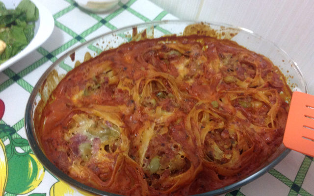 Ninho recheado ao forno