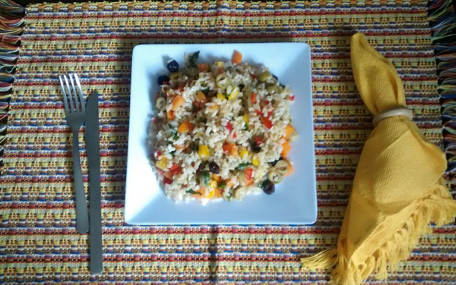 Arroz integral colorido
