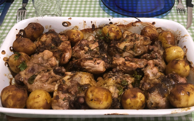 Frango ao forno na mostarda