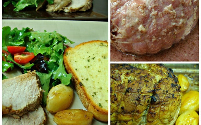 Lombo de porco assado com batatas