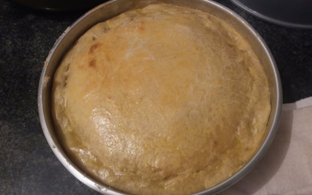 Torta de palmito e catupiry festiva