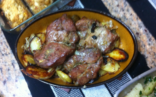 Sobrepaleta suína à minha moda