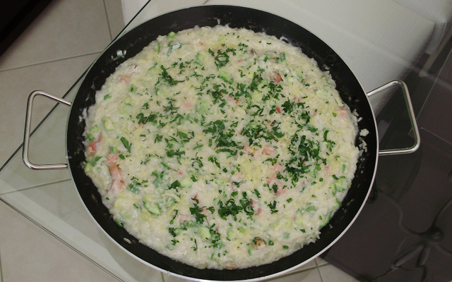 Risoto de Abobrinha com Lombo defumado