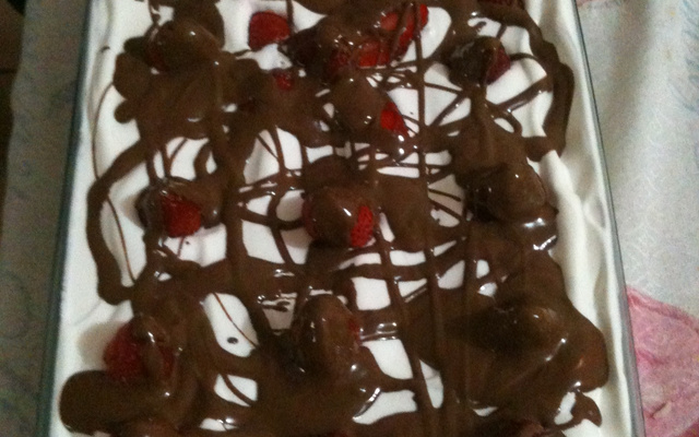 Sobremesa deliciosa de morango