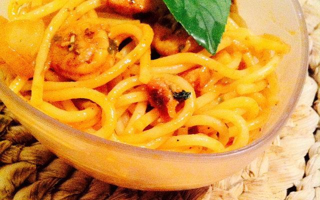 Espaguete à la frutos do mar