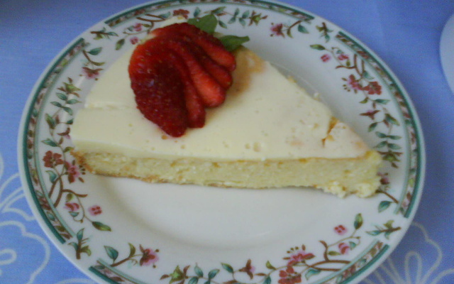 Bolo mousse de baunilia