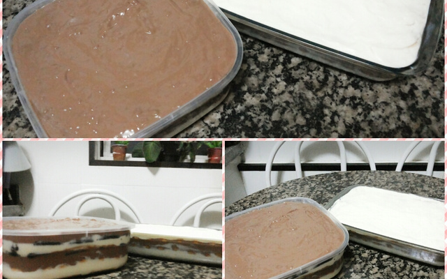 Pavê de chocolate preto e branco