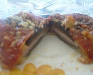 Berinjela recheada à Milanesa e Parmeggiana