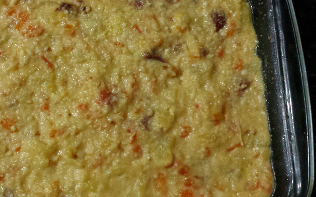 Souflé de legumes com calabresa