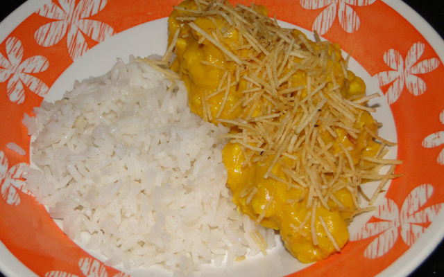 Frango ao molho de abóbora cabocha e requeijão