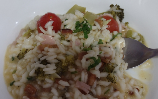 Risoto de bacon da Gil