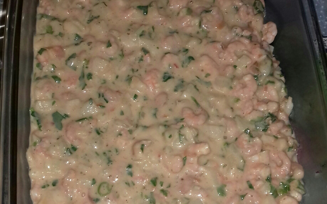 Recheio de pastel de camarão com catupiri