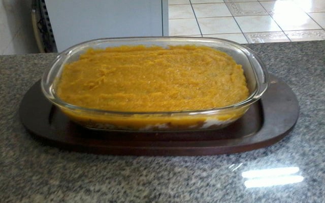 Escondidinho de abóbora com carne de sol