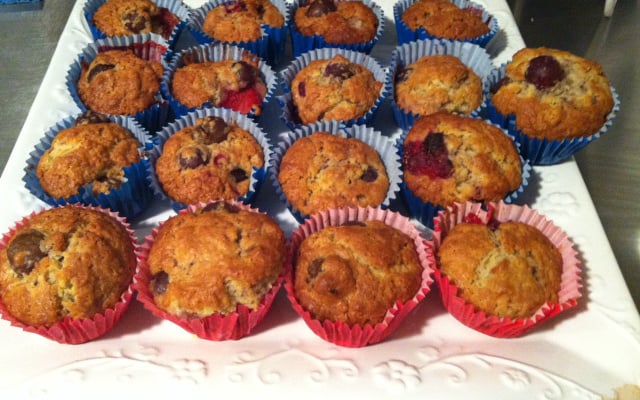 Muffin de uva e morango
