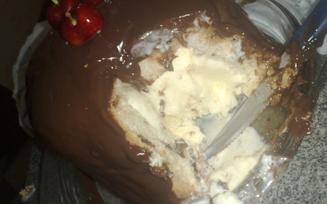 Panetone de chocolate gelado