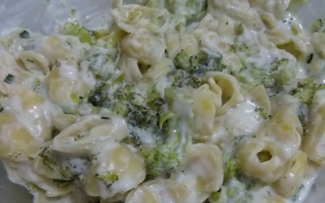 Macarrão com brócolis e molho branco