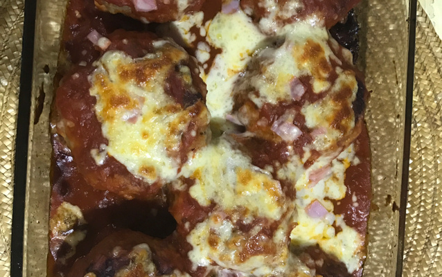 Polpetone assado e recheado