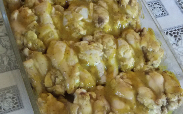 Frango assado com creme fácil