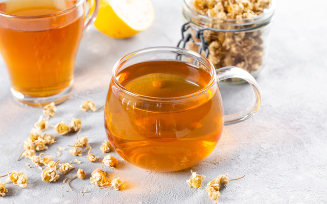 Água saborizada com camomila