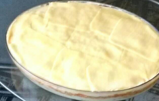 Batata recheada em travessa