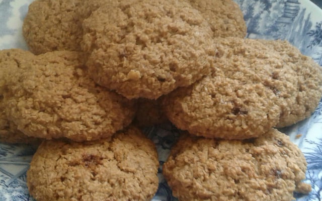 Biscoito integral de aveia com coco e baunilha