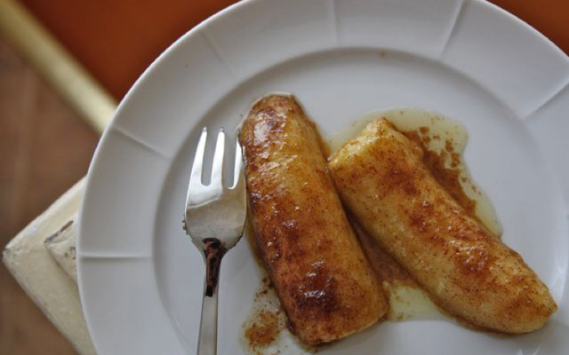 Banana cozida de microondas