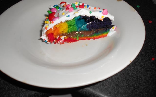 Bolo arco-íris