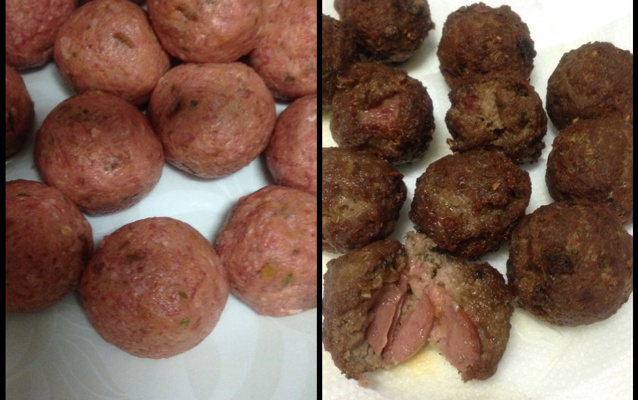 Almôndegas recheadas