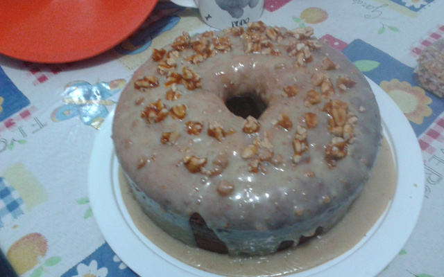 Bolo de paçoca com iogurte