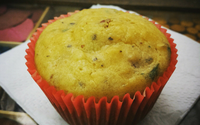 Muffins de bacon e parmesão