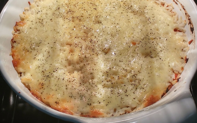 Escondidinho de atum e arroz integral