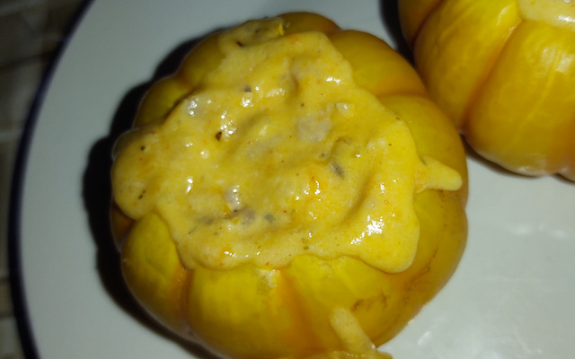 Abóbora Jack com creme de camarão