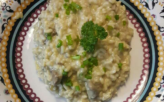 Risoto de filé mignon com queijo gorgonzola